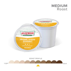 Freshly brewed Krispy Kreme cup poured from a pod, flavorful morning boost
