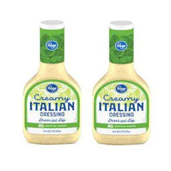 Kroger creamy Italian front packaging showing bottle and pourable texture benefit