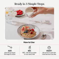 KROMA chocho protein scoop over powder showing plant protein advantage