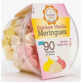 Krunchy Melts front packaging showing rainbow vanilla meringues and benefits