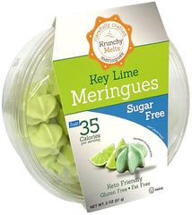 Krunchy Melts front packaging showing key lime label and clear pouch benefit: travel friendly
