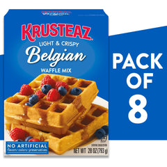 Krusteaz eight-box pack displayed for pantry stocking and value