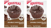 Krusteaz front box view showing product branding and double chocolate appeal for pantry convenience