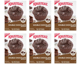 Krusteaz front packaging showing double chocolate mix and pack quantity, convenient pantry staple