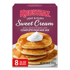 Krusteaz front packaging showing sweet cream mix and clear usage benefits