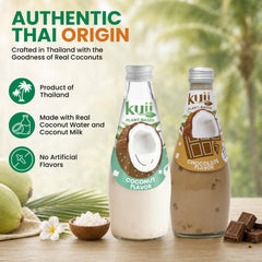 KUII glass bottle beside a ruler showing 9.8 fl oz size and convenient portability