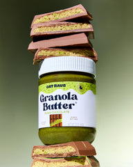 KWEEN Oat Haus spoonful close-up showing granola texture, promising creamy crunchy mouthfeel