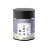 KYOHAYASHIYA front tin showing compact ceremonial matcha packaging and freshness