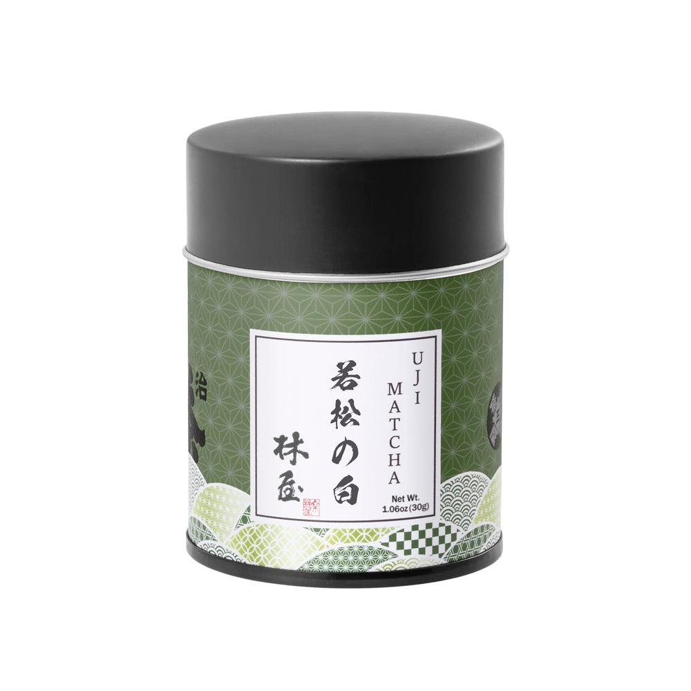 KYOHAYASHIYA tin front view showing elegant packaging and freshness benefit