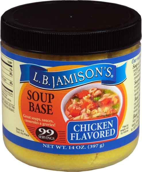 L.B. Jamison's front label on 14 oz jar showing product identity and quick use benefit