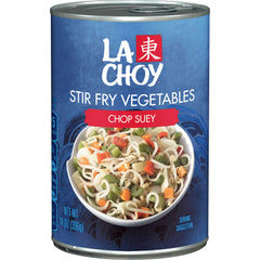 La Choy front packaging showing canned vegetables, convenient ready-to-use ingredient