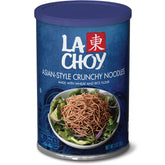 La Choy front can label showing product and easy topping benefit