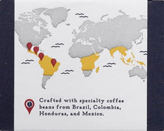 La Colombe bag next to a kitchen scale showing 24-ounce size and portioning