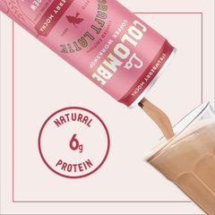 La Colombe close-up label highlighting flavor and draft latte texture benefit