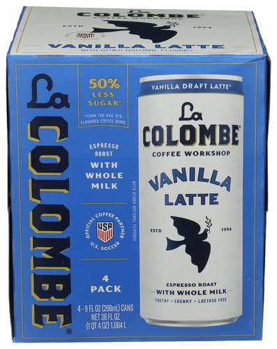 La Colombe can front view showing branding and creamy vanilla benefit