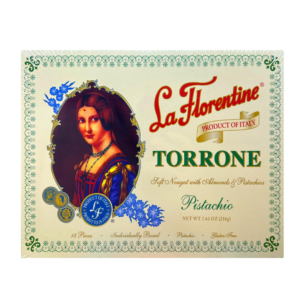 La Florentine pistachio torrone front packaging showing brand and weight