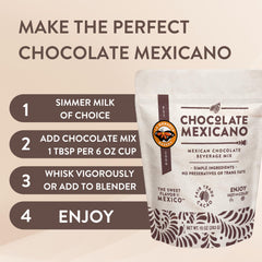 La Monarca Bakery stovetop preparation with whisk for frothy authentic chocolate