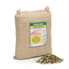 La Obereña front packaging showing organic loose leaf yerba mate benefit fresh flavor