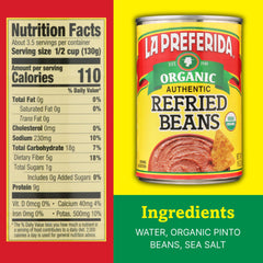 La Preferida label detail with organic and kosher marks for trust