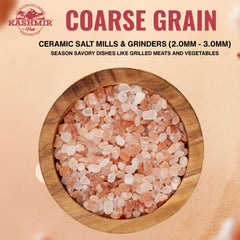 LA SALT CO close-up of pink salt crystals highlighting coarse texture and visual appeal
