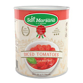 La San Marzano front packaging showing six cans and clear Italian branding for pantry convenience