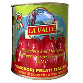 La Valle front of 28 oz can showing D.O.P. label and authentic packaging for cooking