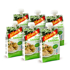 La Victoria front packaging showing green enchilada sauce pouch and brand