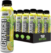 Labrada CHARGE RTD front bottle showing lemon lime candy flavor and pump benefits