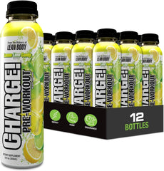 Labrada CHARGE RTD front bottle showing lemon lime candy flavor and pump benefits