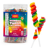 LAETAFOOD jar front view showing colorful rainbow lollipops and easy display