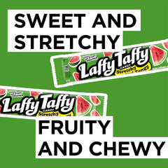 Close-up of Laffy Taffy stretch demonstrating elastic chew and playful fun