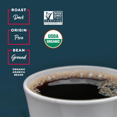 Laird Superfood open bag revealing ground coffee ready for pour-over or drip brewing