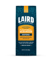 Laird Superfood front packaging of Boost Coffee showing brand and medium roast benefits