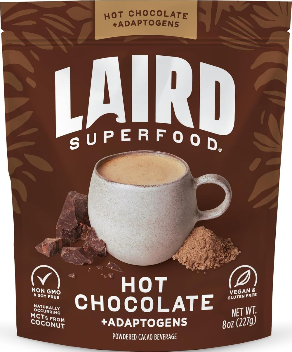 Laird Superfood front packaging showing product name and 8 oz bag benefit of clean ingredients