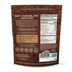 Laird Superfood open bag showing rich cacao powder and mushroom blend for easy scooping