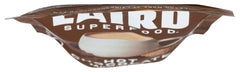 Laird Superfood powder texture close-up showing fine cacao and coconut milk powder blend