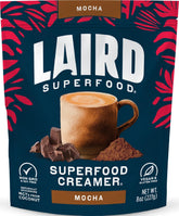 Laird Superfood front package showing mocha creamer and benefits