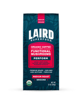 Laird Superfood front packaging showing organic mushroom coffee benefits
