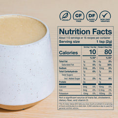 Laird Superfood creamer mixed into coffee showing creamy, frothy result