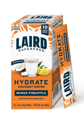 Laird Superfood front pack view showing 10 stick packs and branding benefit convenience