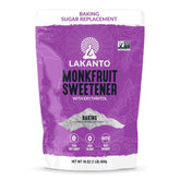 Lakanto front packaging showing 1 lb pouch and brand benefits