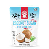 Lakanto front packaging showing coconut sugar blend and usage benefits