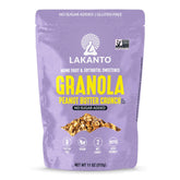 Lakanto front packaging showing peanut butter crunch and keto benefits