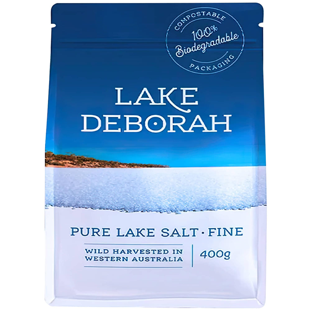 Lake Deborah front packaging showing 14.1oz label and compostable bag benefit