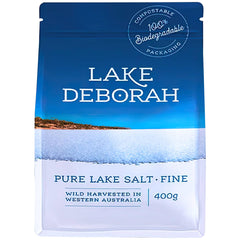 Lake Deborah front packaging showing 14.1oz label and compostable bag benefit