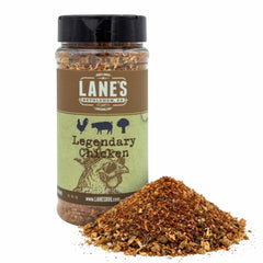 Lane's jar front view showing label and size, conveys premium seasoning convenience