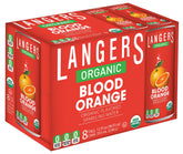 Langers blood orange front packaging showing cans and organic label for clean refreshment