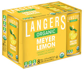 Langers Meyer Lemon front packaging showing eight 12 fl oz cans for convenience