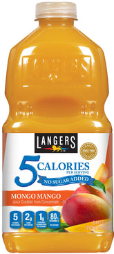 Langers Mongo Mango front packaging showing label and bottle, highlights vitamin C benefit