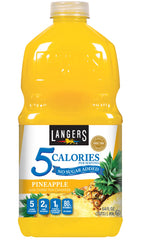 Langers bottle front packaging showing pineapple flavor and low-calorie benefit